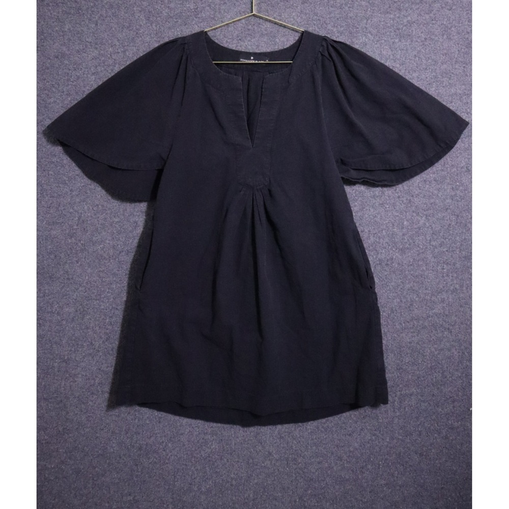 Tuckernuck Pomander Place Dress Women Med Faded Patina Black Mini Flutter Sleeve